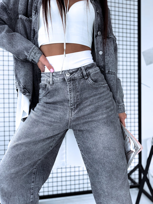 Džinsa bikses + aksesuārs "SHERIFF K837" - PELĒKAS